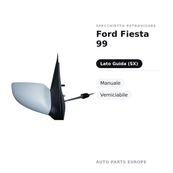 Außenspiegel Links Ford Fiesta 99 – Manuell, Lackierbar – Bild 2