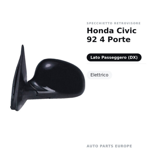 Specchietto Retrovisore Destro Honda Civic 92 4 Porte – Elettrico – foto 2