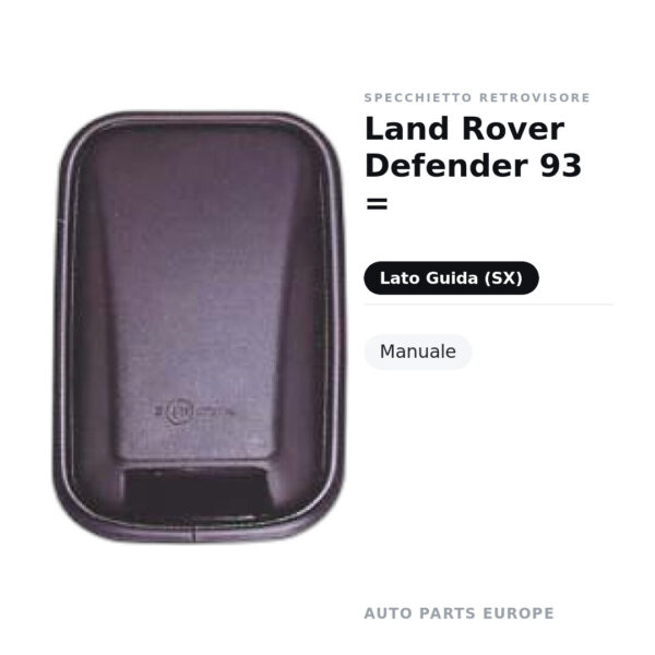 Specchietto Retrovisore Sinistro Land Rover Defender 93 = – Manuale – foto 2
