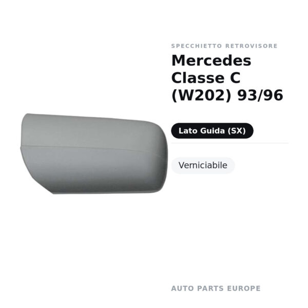 Calotta Specchietto Retrovisore Sinistro Mercedes Classe C (W202) 93/96 – Verniciabile – foto 2