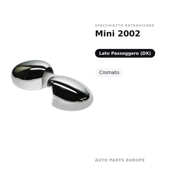 Calotta Specchietto Retrovisore Destro Mini 2002 – Cromata – foto 2