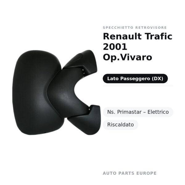 Außenspiegel Rechts Renault Trafic 2001 / Opel Vivaro / Nissan Primastar – Elektrisch, Beheizt – Bild 2