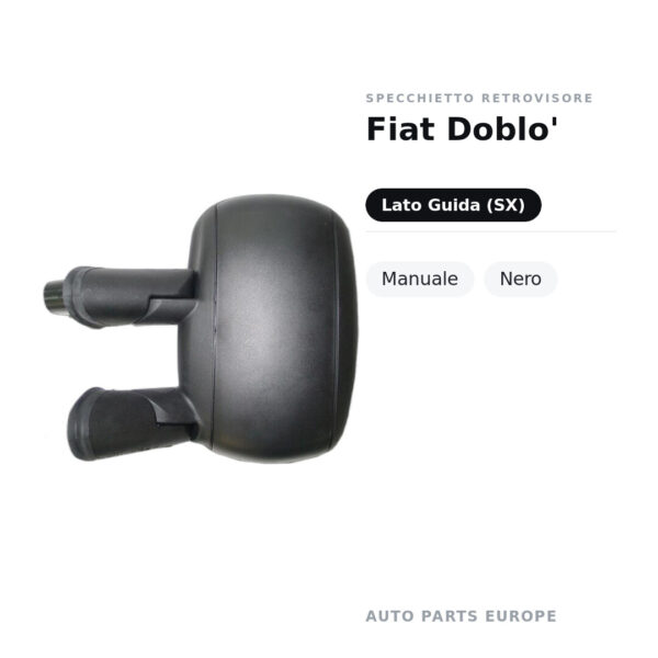 Specchietto Retrovisore Sinistro Fiat Doblo’ – Manuale, Nero – foto 2