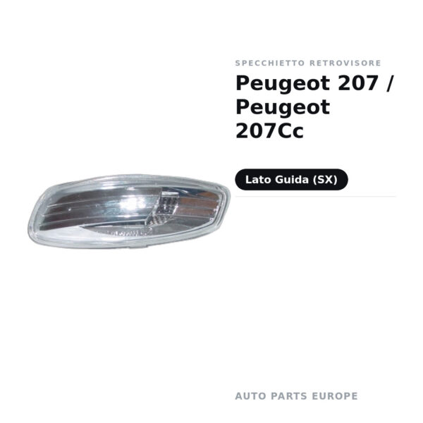 Specchietto Retrovisore Sinistro Peugeot 207 / Peugeot 207Cc – foto 3
