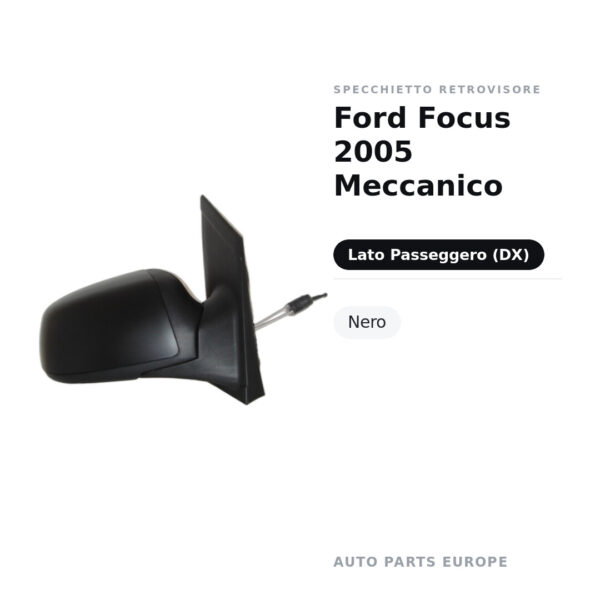 Außenspiegel Rechts Ford Focus 2005 Mechanisch – Schwarz – Bild 2
