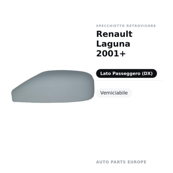 Calotta Specchietto Retrovisore Destro Renault Laguna 2001+ – Verniciabile – foto 2