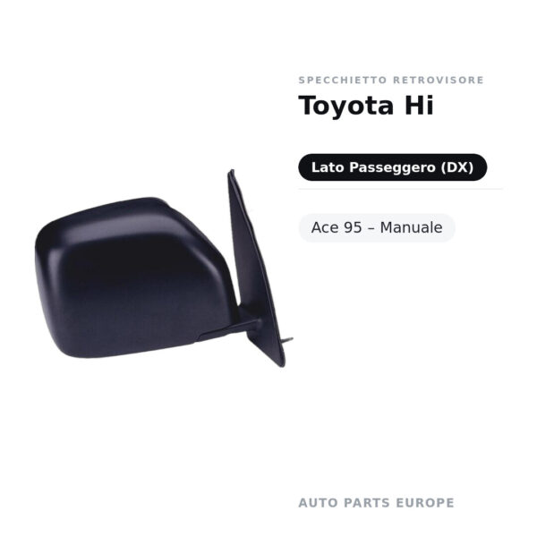 Specchietto Retrovisore Destro Toyota Hi-Ace 95 – Manuale – foto 2