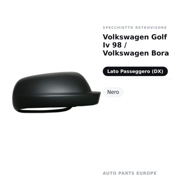 Außenspiegel Rechts Volkswagen Golf Iv 98 / Volkswagen Bora – Schwarz – Bild 2