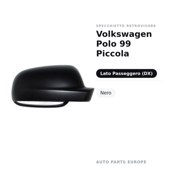 Außenspiegel Rechts Volkswagen Polo 99 Kleinversion – Schwarz – Bild 2