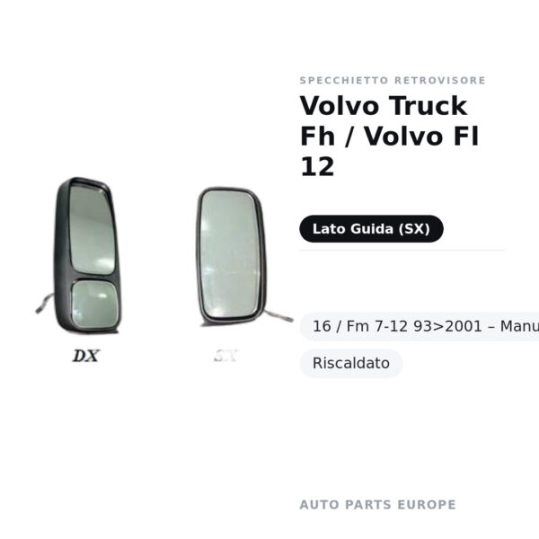 Außenspiegel Links Volvo Truck Fh / Volvo Fl 12-16 / Fm 7-12 93>2001 – Manuell, Beheizt – Bild 2