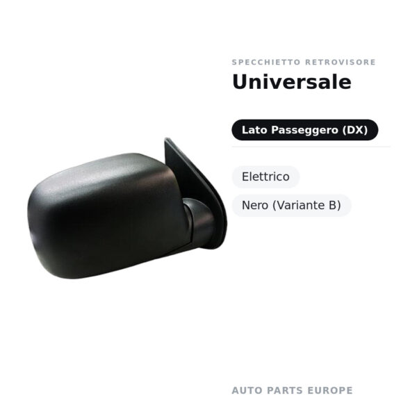 Specchietto Retrovisore Destro Universale – Elettrico, Nero (Variante B) – foto 2