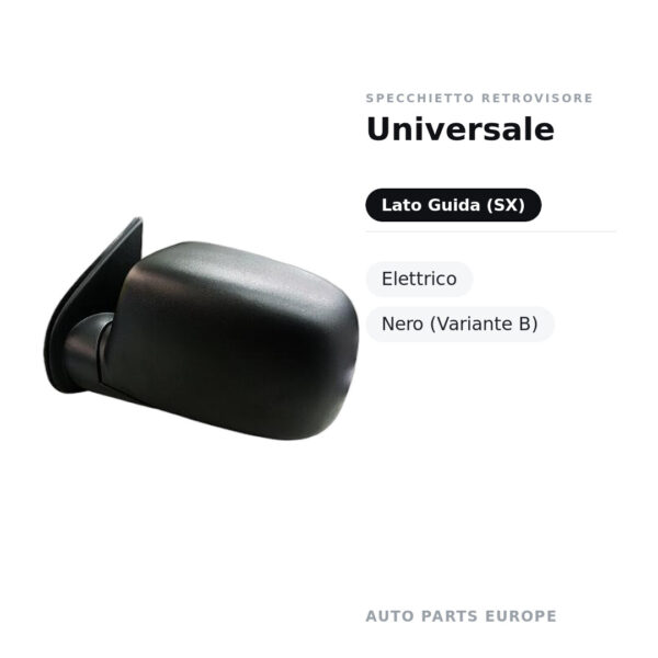 Specchietto Retrovisore Sinistro Universale – Elettrico, Nero (Variante B) – foto 2
