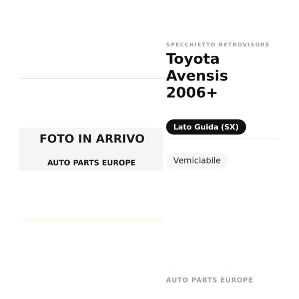 Außenspiegel Links Toyota Avensis 2006+ – Lackierbar – Bild 2