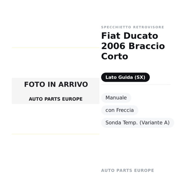 Außenspiegel Links Fiat Ducato 2006 Kurzer Arm – Manuell, mit Blinkleuchte, Temperatursensor (Variante A) – Bild 2