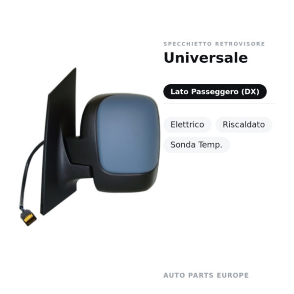 Außenspiegel Rechts Universal – Elektrisch, Beheizt, Temperatursensor – Bild 2