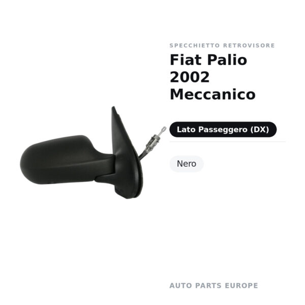 Specchietto Retrovisore Destro Fiat Palio 2002 Meccanico – Nero – foto 2