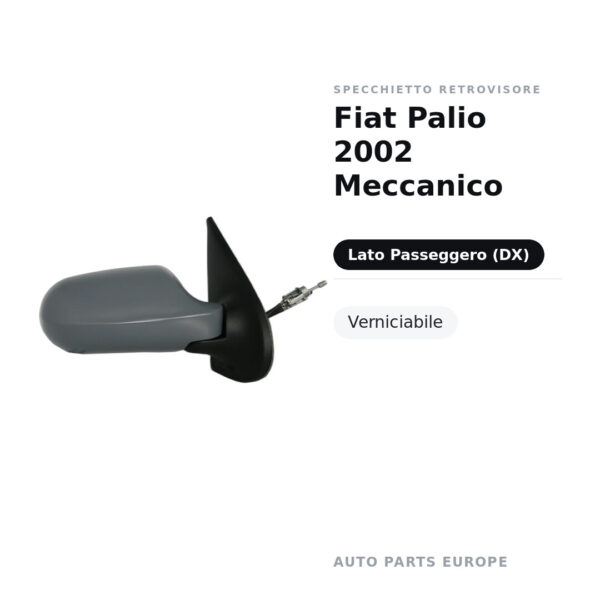 Außenspiegel Rechts Fiat Palio 2002 Mechanisch – Lackierbar – Bild 2
