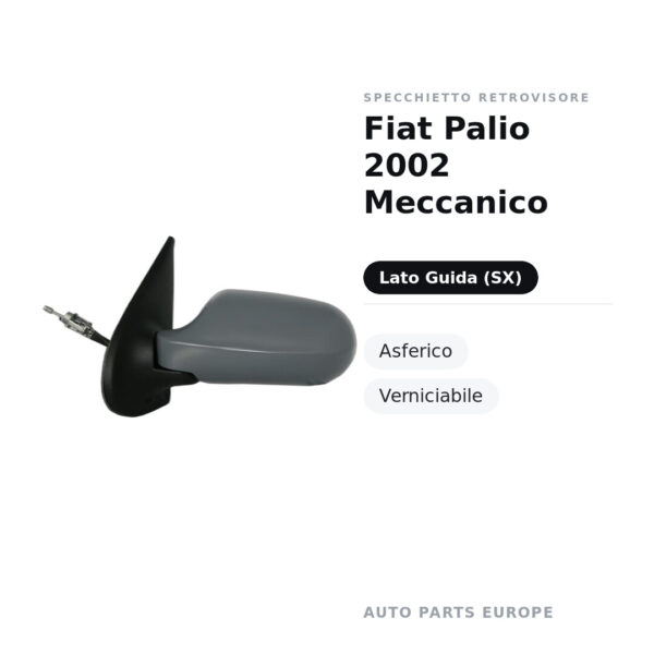 Specchietto Retrovisore Sinistro Fiat Palio 2002 Meccanico – Asferico, Verniciabile – foto 2