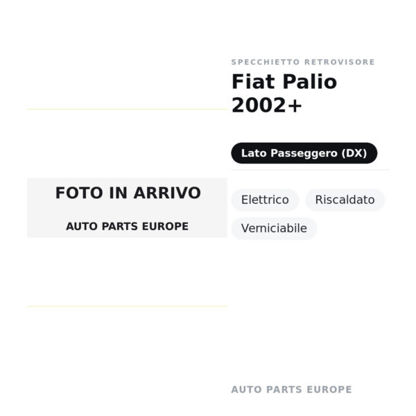 Specchietto Retrovisore Destro Fiat Palio 2002+ – Elettrico, Riscaldato, Verniciabile – foto 2