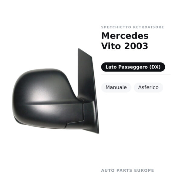 Außenspiegel Rechts Mercedes Vito 2003 – Manuell, Asphärisch – Bild 2