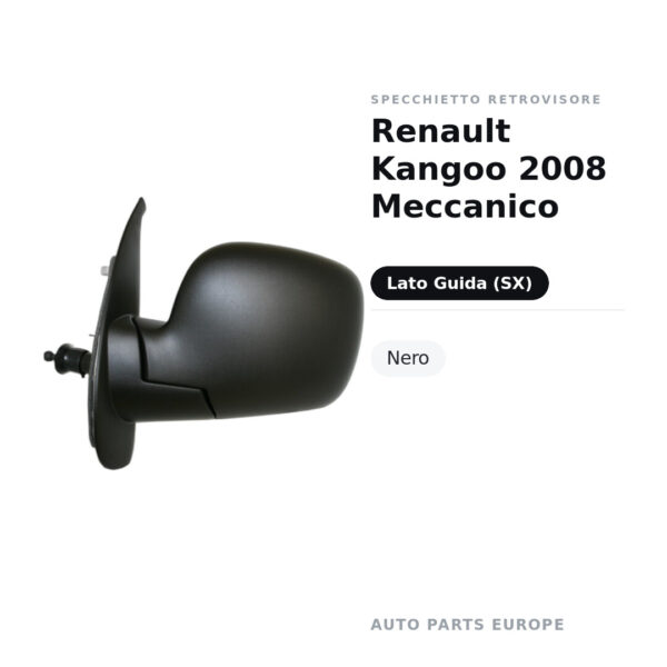 Specchietto Retrovisore Sinistro Renault Kangoo 2008 Meccanico – Nero – foto 2