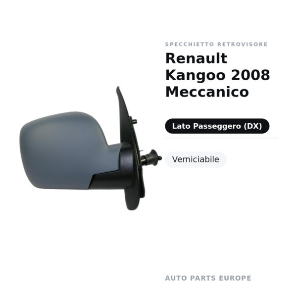 Außenspiegel Rechts Renault Kangoo 2008 Mechanisch – Lackierbar – Bild 2