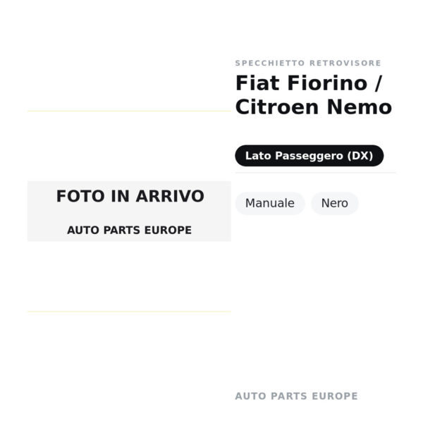 Specchietto Retrovisore Destro Fiat Fiorino / Citroen Nemo – Manuale, Nero – foto 2