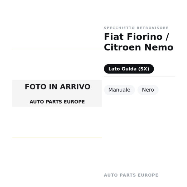 Specchietto Retrovisore Sinistro Fiat Fiorino / Citroen Nemo – Manuale, Nero – foto 2