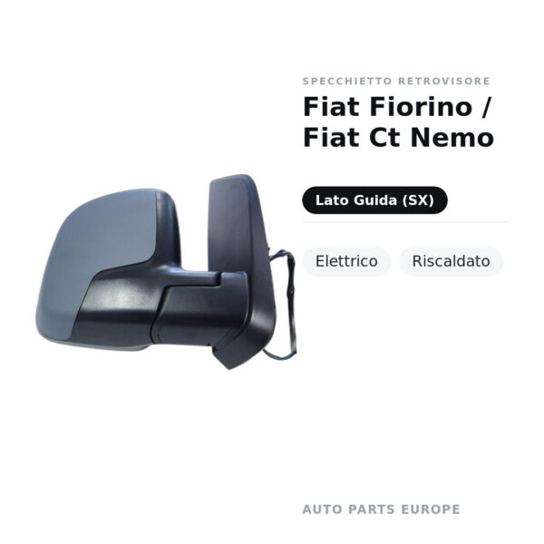 Specchietto Retrovisore Sinistro Fiat Fiorino / Fiat Ct Nemo – Elettrico, Riscaldato – foto 2