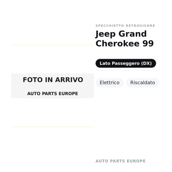 Specchietto Retrovisore Destro Jeep Grand Cherokee 99 – Elettrico, Riscaldato – foto 2