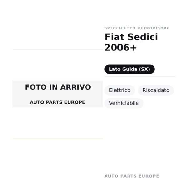 Außenspiegel Links Fiat Sedici 2006+ – Elektrisch, Beheizt, Lackierbar – Bild 2