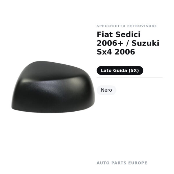 Außenspiegel Links Fiat Sedici 2006+ / Suzuki Sx4 2006 – Schwarz – Bild 2