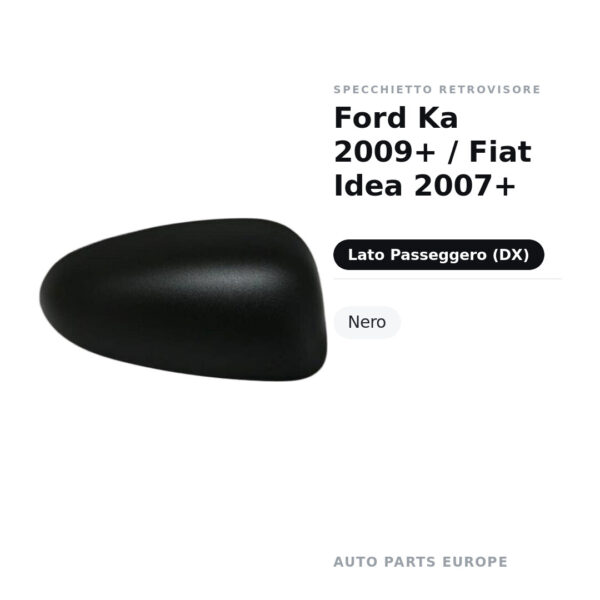 Außenspiegel Rechts Ford Ka 2009+ / Fiat Idea 2007+ – Schwarz – Bild 2
