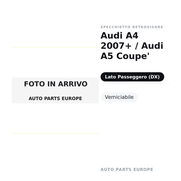 Außenspiegel Rechts Audi A4 2007+ / Audi A5 Coupe – Lackierbar – Bild 2