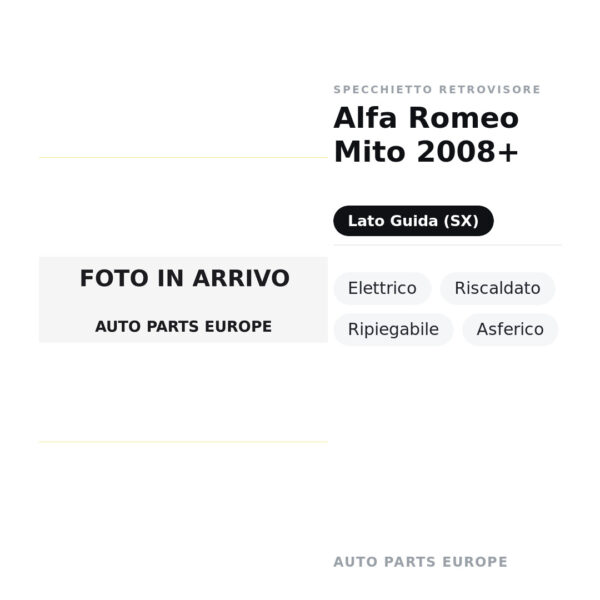 Außenspiegel Links Alfa Romeo Mito 2008+ – Elektrisch, Beheizt, Klappbar, Asphärisch – Bild 2