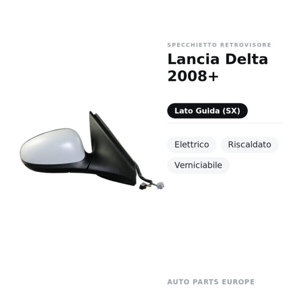 Außenspiegel Links Lancia Delta 2008+ – Elektrisch, Beheizt, Lackierbar – Bild 2