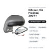Außenspiegel Rechts Citroen C4 Picasso 2007+ – Elektrisch, Beheizt, mit Blinker, Innenleuchte, Temperatursensor, 9-polig