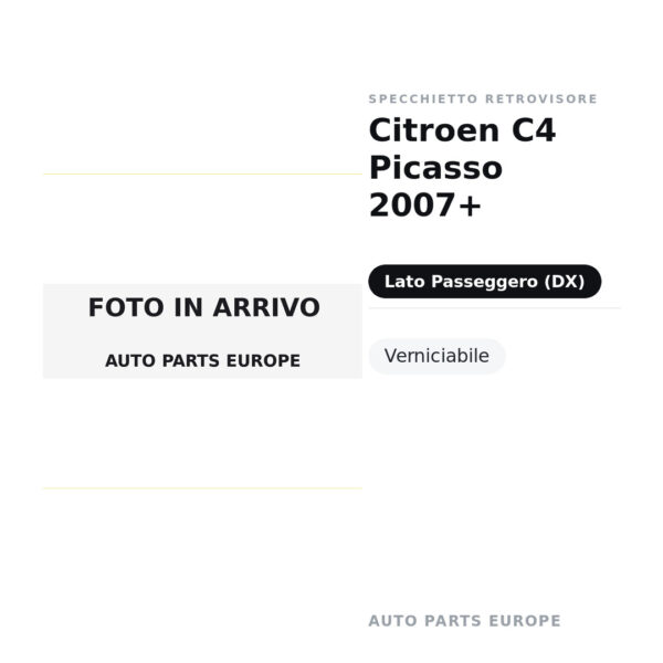 Außenspiegel Rechts Citroen C4 Picasso 2007+ – Lackierbar – Bild 2