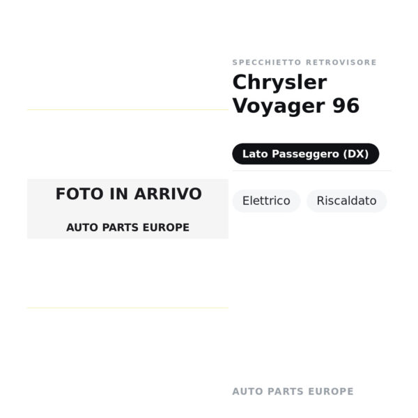 Specchietto Retrovisore Destro Chrysler Voyager 96 – Elettrico, Riscaldato – foto 2