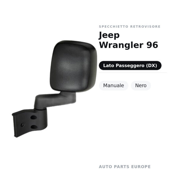 Specchietto Retrovisore Destro Jeep Wrangler 96 – Manuale, Nero – foto 2
