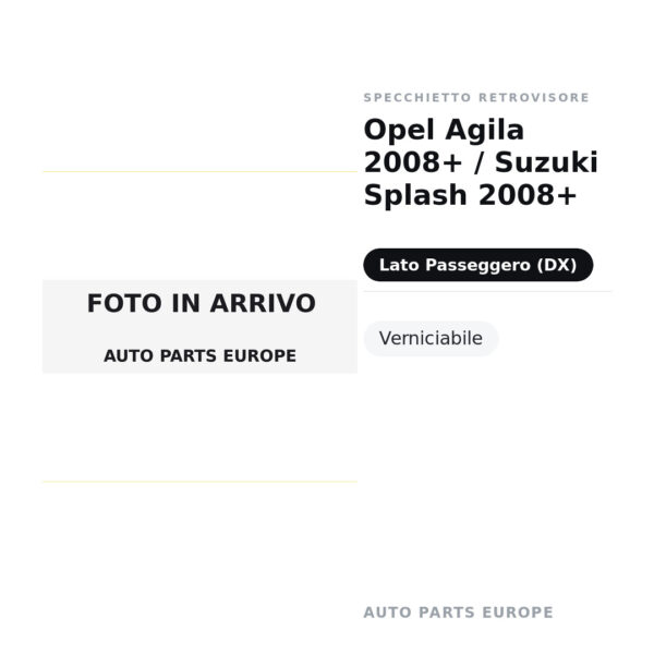 Außenspiegel Rechts Opel Agila 2008+ / Suzuki Splash 2008+ – Lackierbar – Bild 2