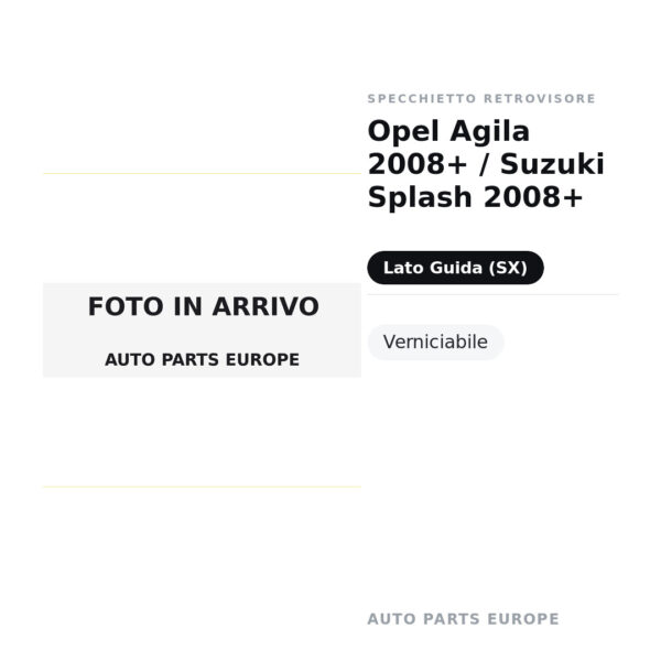 Außenspiegel Links Opel Agila 2008+ / Suzuki Splash 2008+ – Lackierbar – Bild 2