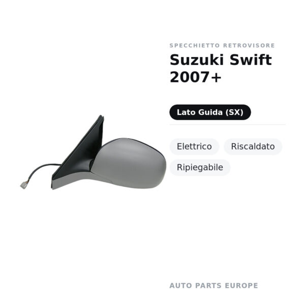 Außenspiegel Links Suzuki Swift 2007+ – Elektrisch, Beheizt, Klappbar – Bild 2