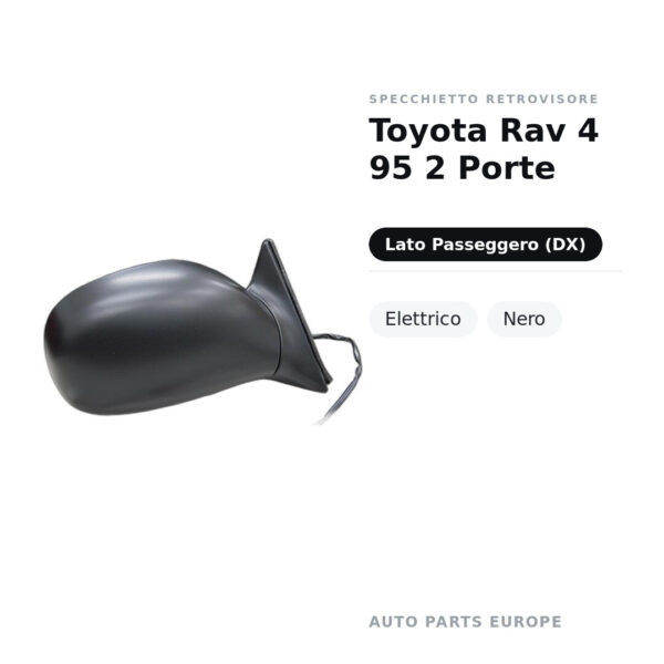 Specchietto Retrovisore Destro Toyota Rav 4 95 2 Porte – Elettrico, Nero – foto 2