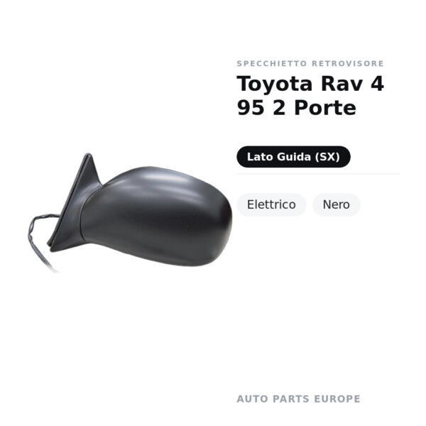 Specchietto Retrovisore Sinistro Toyota Rav 4 95 2 Porte – Elettrico, Nero – foto 2