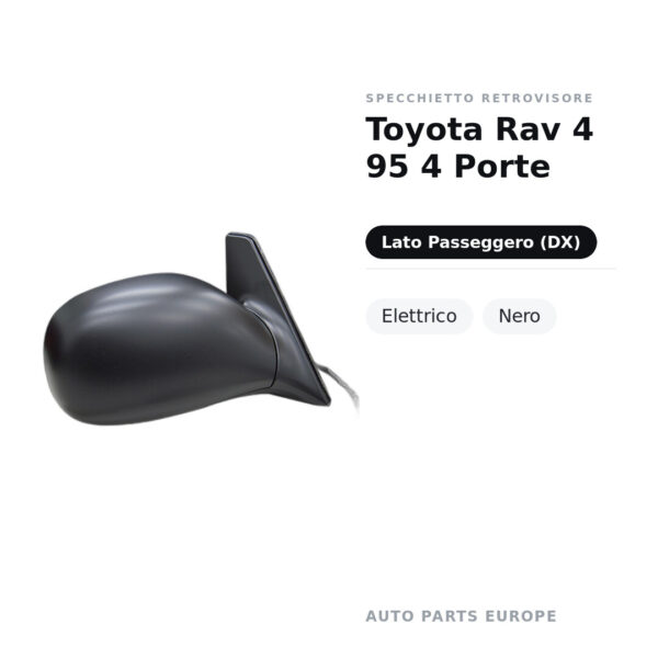 Außenspiegel Rechts Toyota Rav 4 95 4-Türer – Elektrisch, Schwarz – Bild 2