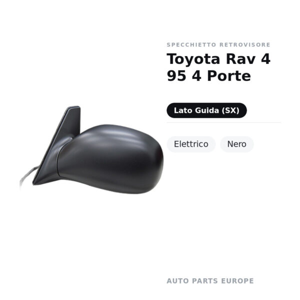 Specchietto Retrovisore Sinistro Toyota Rav 4 95 4 Porte – Elettrico, Nero – foto 2