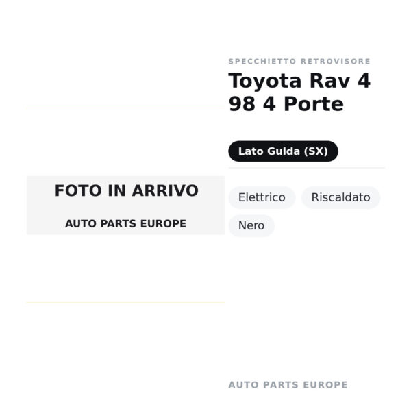 Außenspiegel Links Toyota Rav 4 98 4-Türer – Elektrisch, Beheizt, Schwarz – Bild 2