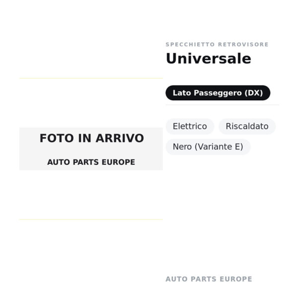 Specchietto Retrovisore Destro Universale – Elettrico, Riscaldato, Nero (Variante E) – foto 2