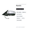 Specchietto Retrovisore Sinistro Ford S-Max 2006+ – Elettrico, con Freccia, Luce Cortesia, Asferico, 12 Pin, Verniciabile